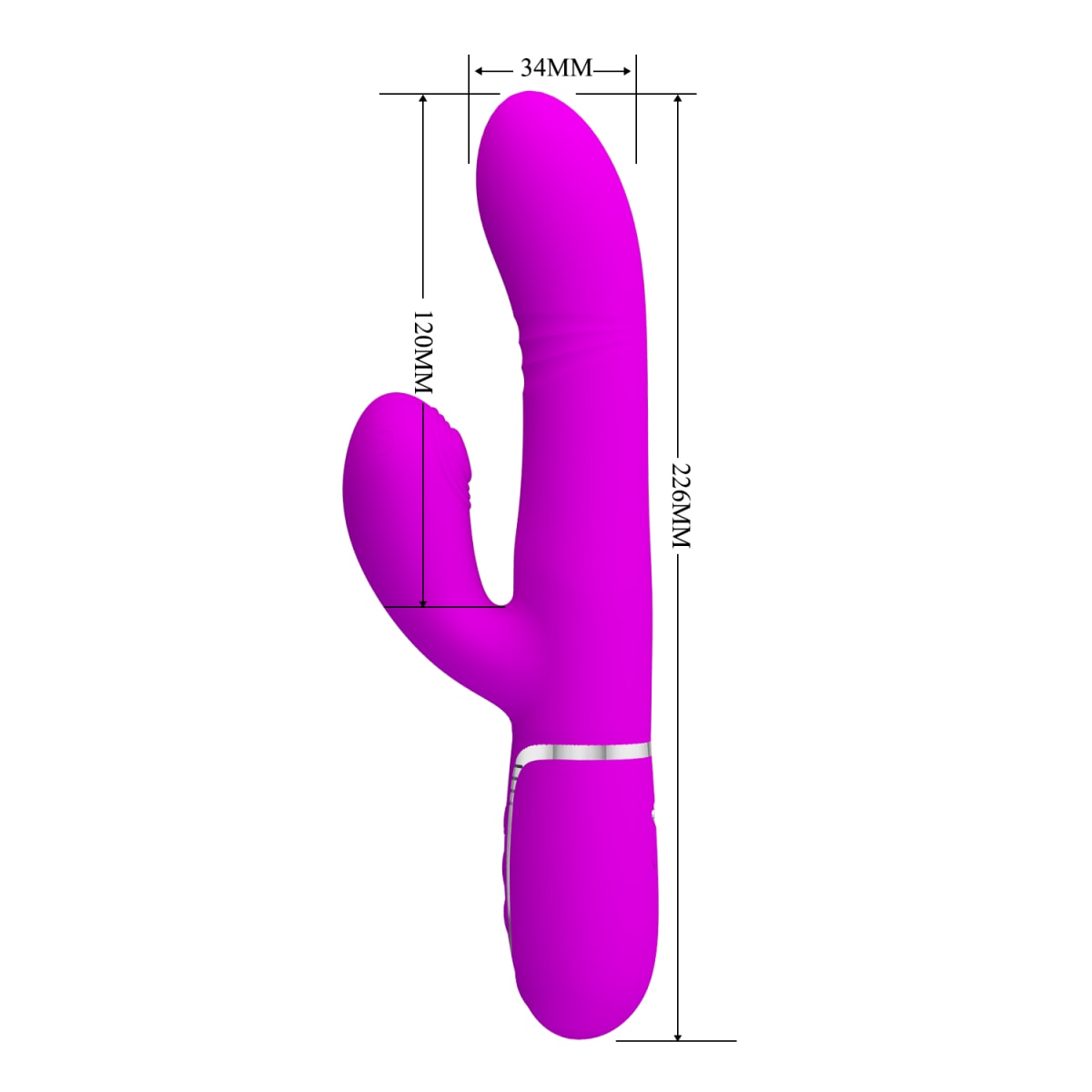 Vibrador rabbit con movimiento Mariana - Recargable3