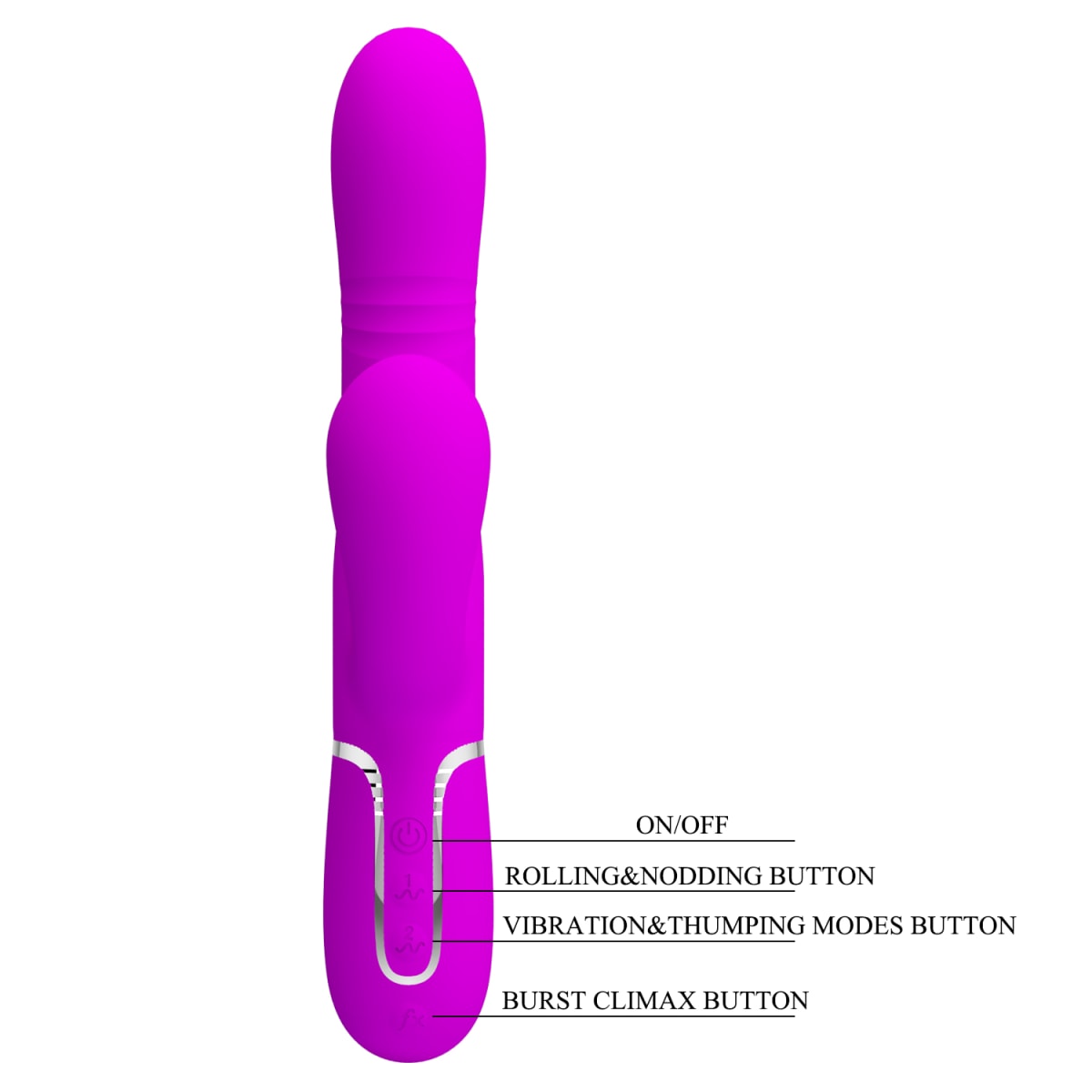 Vibrador rabbit con movimiento Mariana - Recargable4