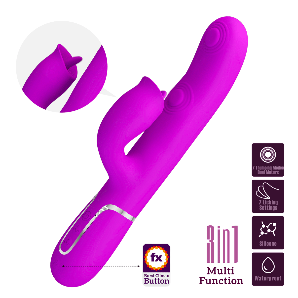 Vibrador rabbit con funciones de toque Gigi - Recargable1