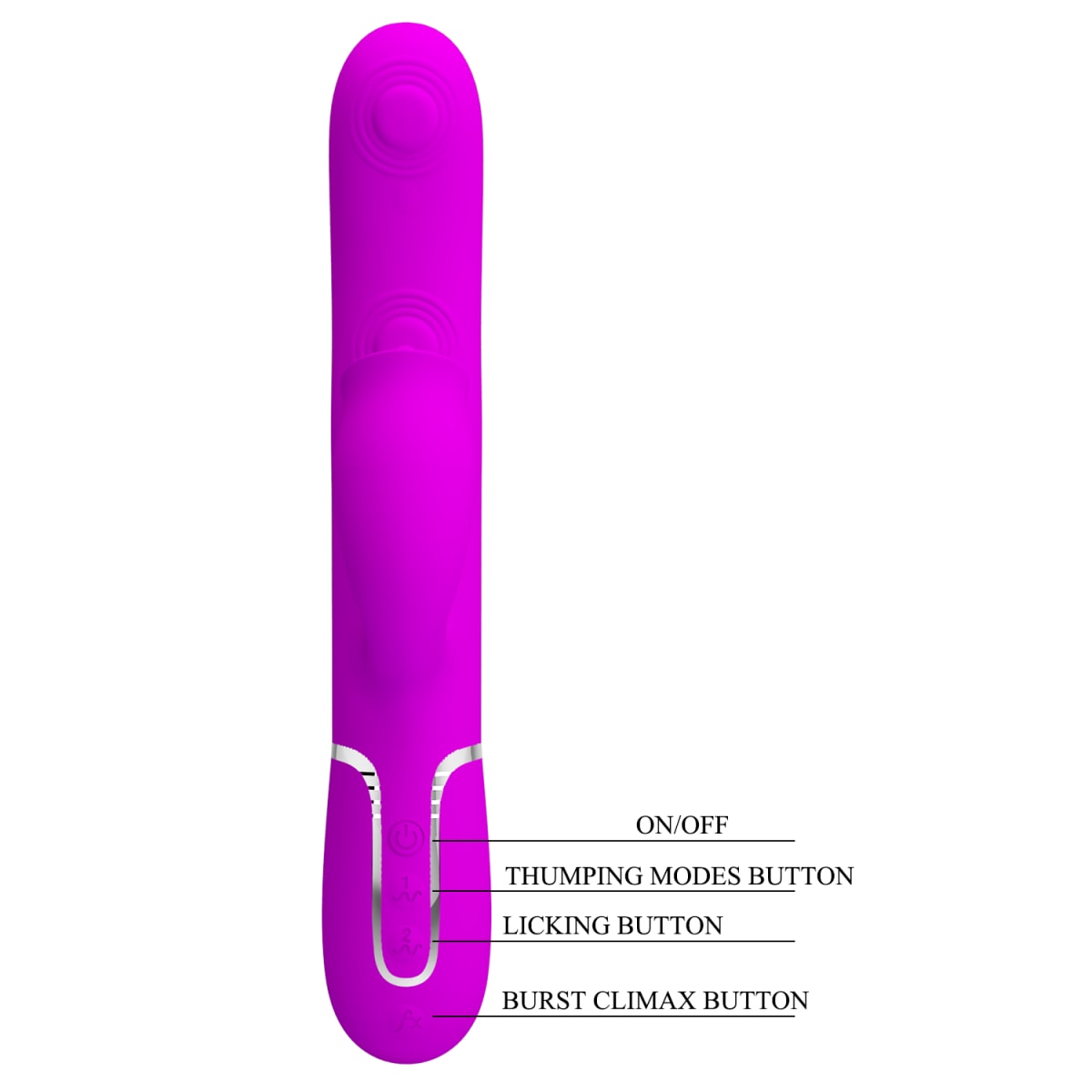 Vibrador rabbit con funciones de toque Gigi - Recargable3