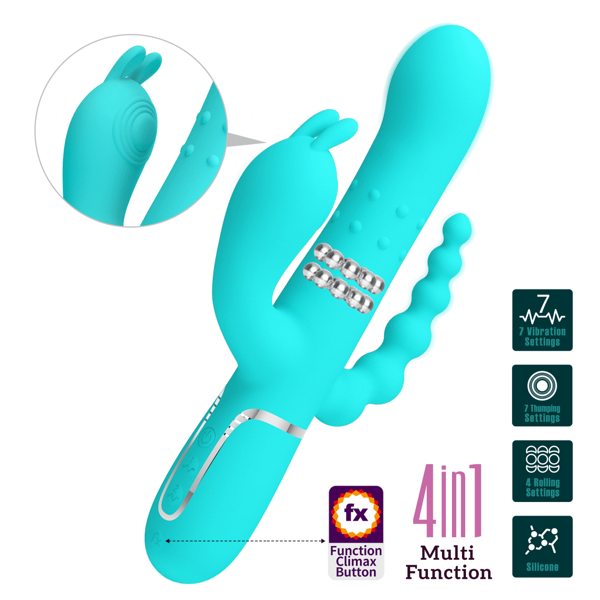 Vibrador rabbit triple estimulación Cammy - Recargable1