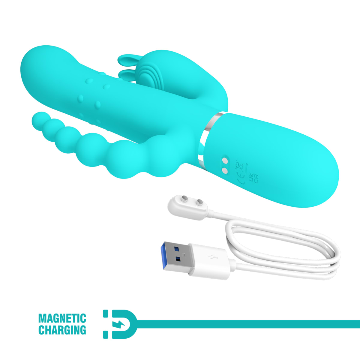 Vibrador rabbit triple estimulación Cammy - Recargable5