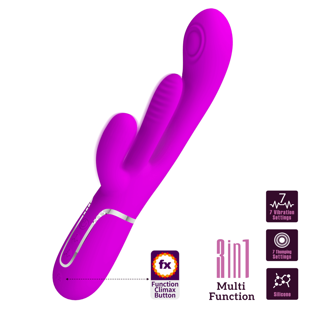 Vibrador rabbit con lengua interior Shania - Recargable1