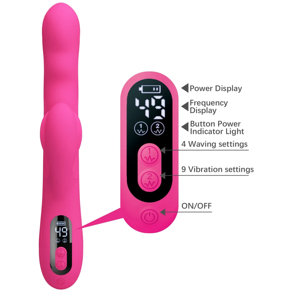 Vibrador rabbit con funcion garabatos Winters1