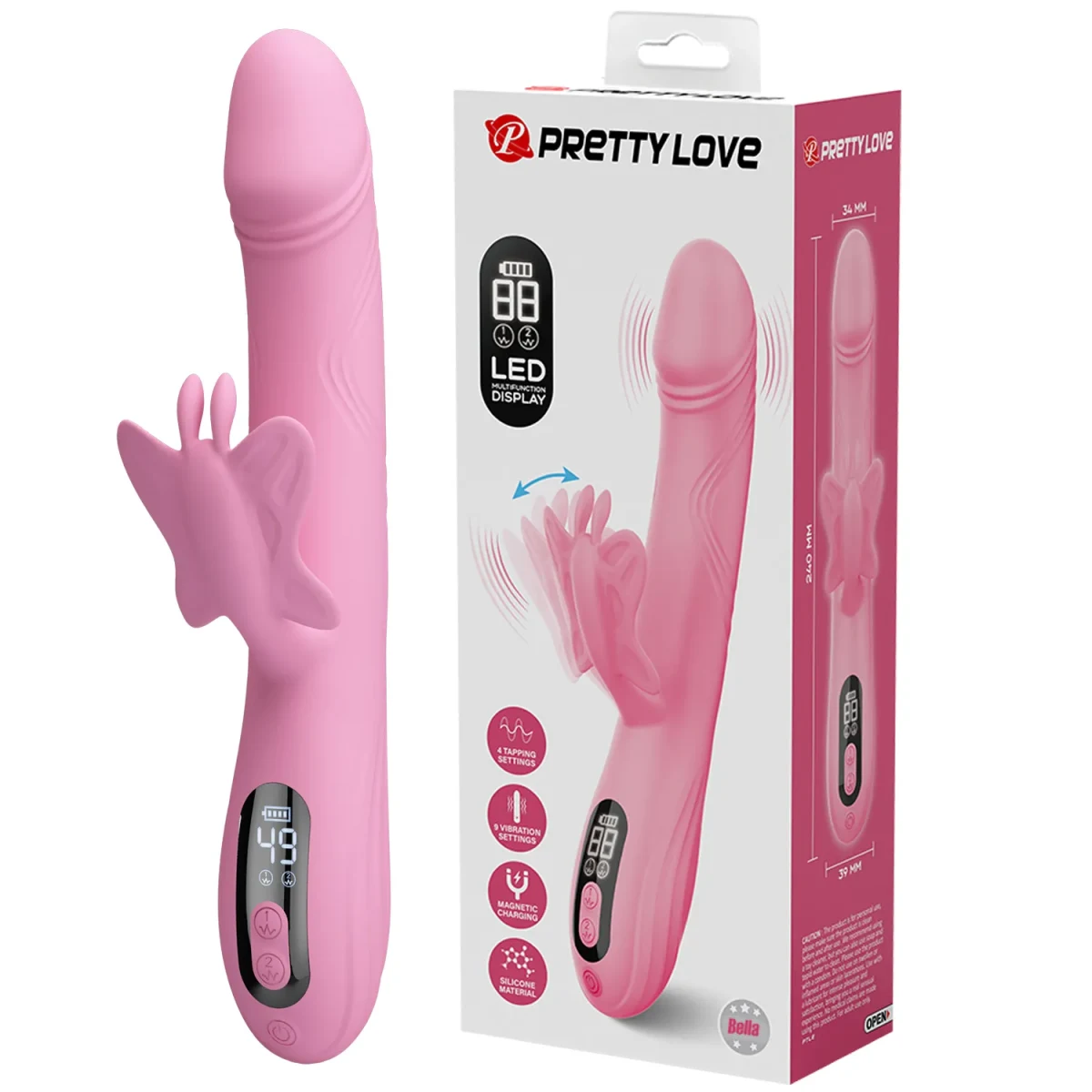 Vibrador rabbit con funcion de aleteo Abella1