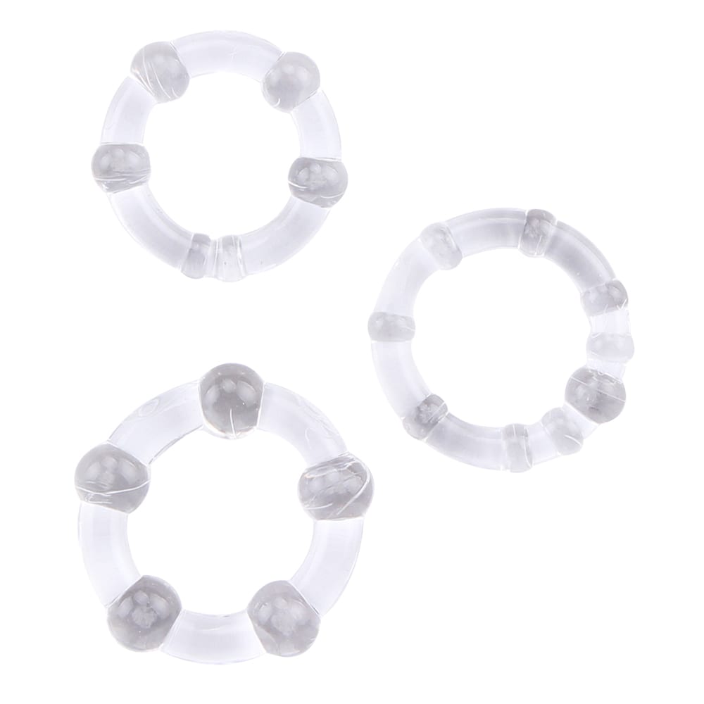 BEADED COCK RINGS-CLEAR1