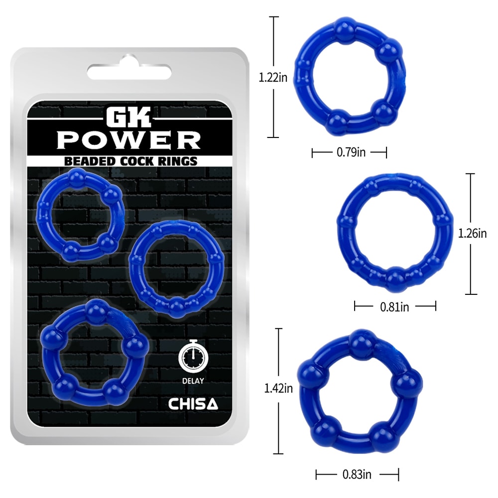 Beaded Cock Rings-Blue2