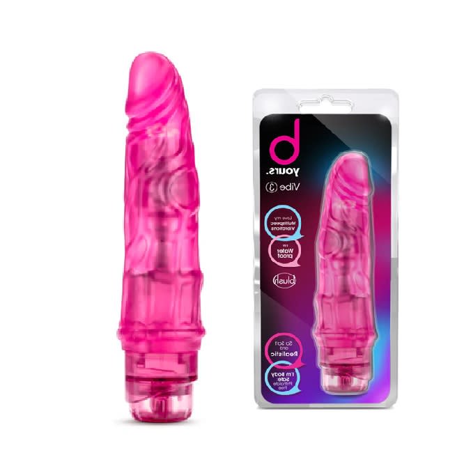Vibrador jelly B yours 3 rosado 16 cm4