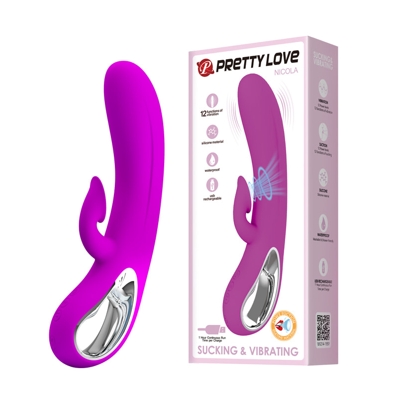 Vibrador Rabbit con Succionador Nicola - Recargable5