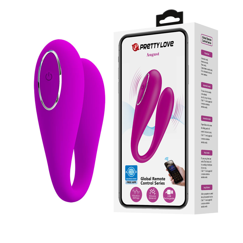 Vibrador de parejas con App August morado - Recargable5