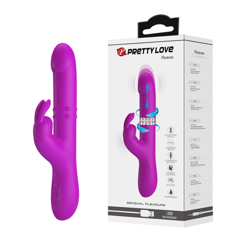 Vibrador rabbit retractil Reese morado - Recargable6