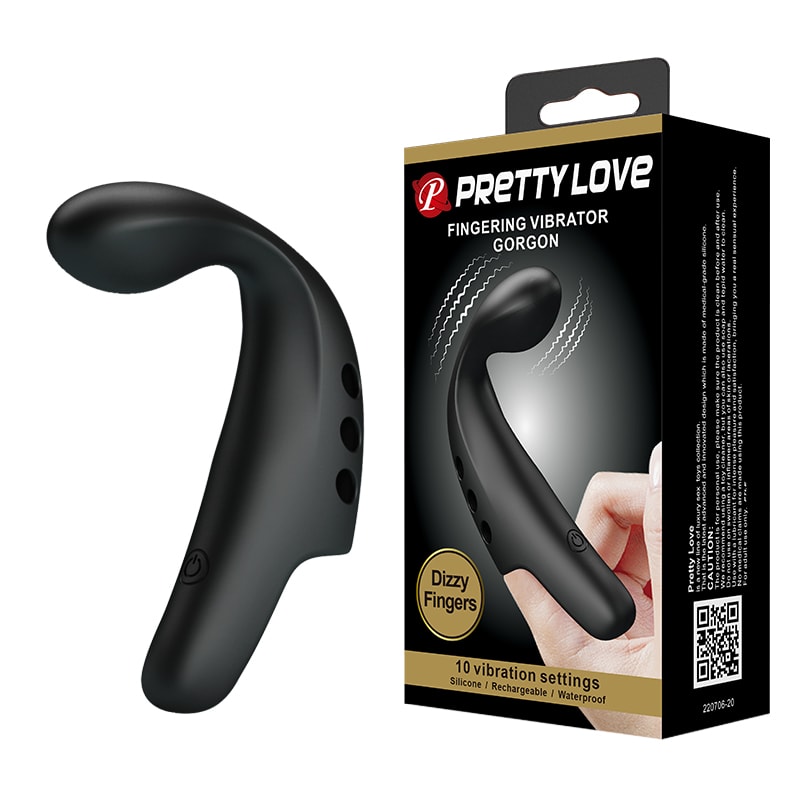 Vibrador para dedo Gorgon negro - Recargable5