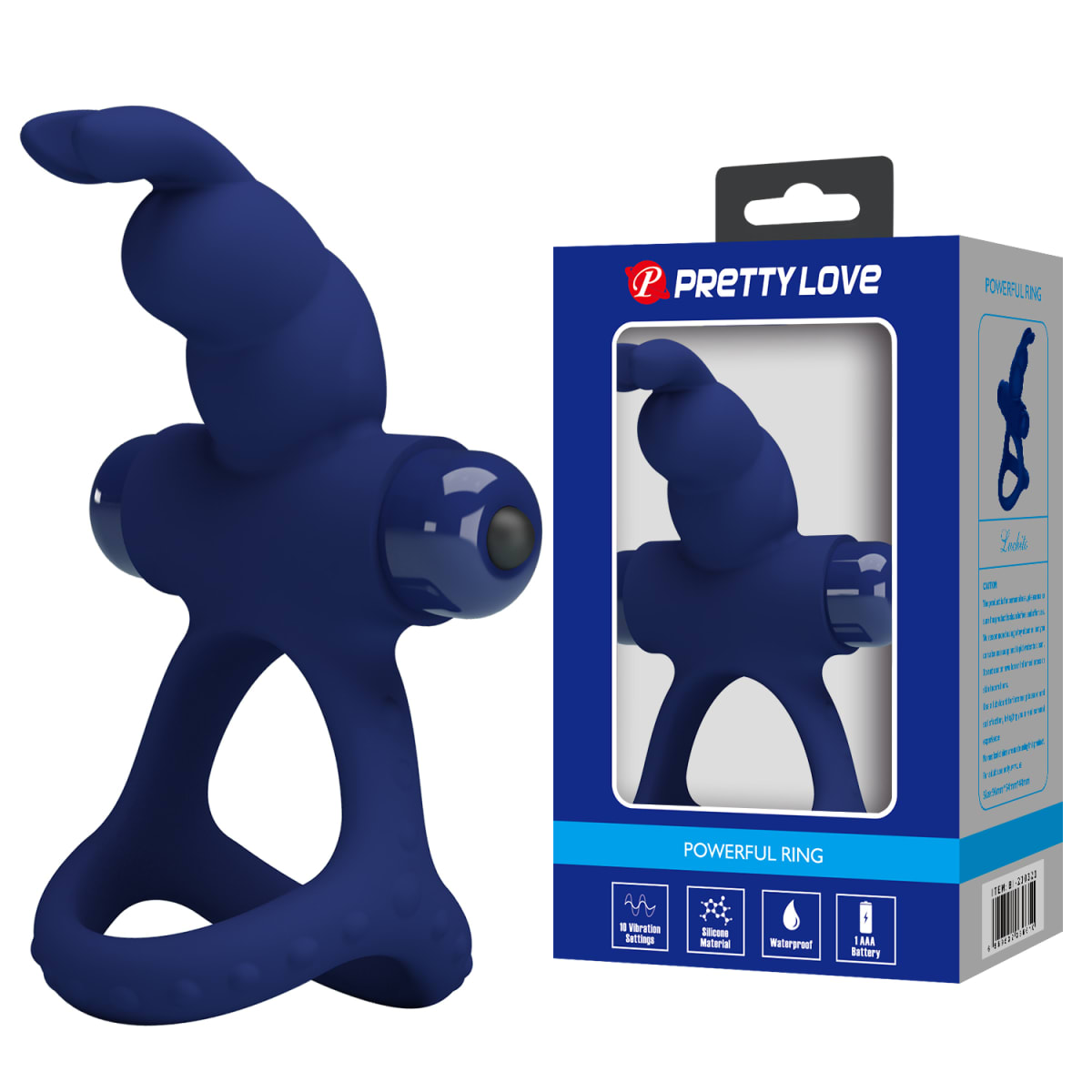 Anillo vibrador de silicona azul 31