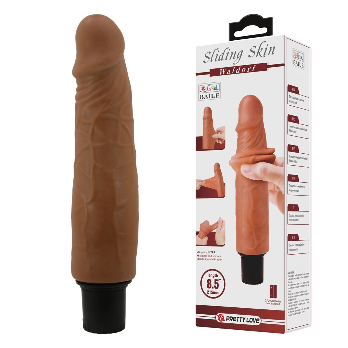 Vibrador ultrarealista doble capa Waldorf 18 cm6