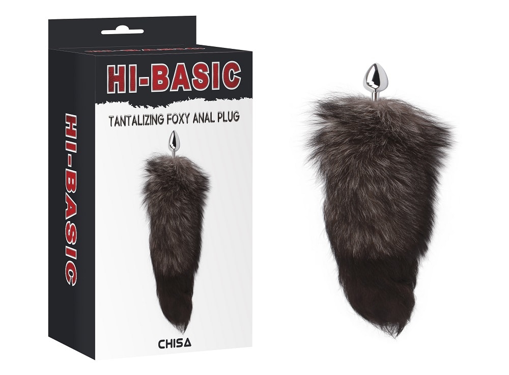 Cola de zorro anal con plug de acero 47 cm4