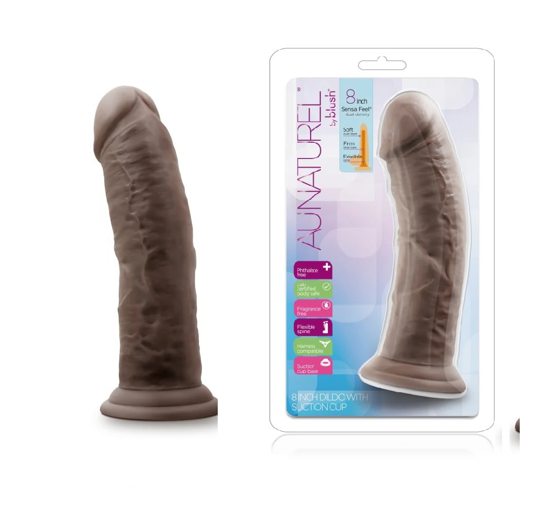 Consolador realista Au Naturel chocolate 19 cm4