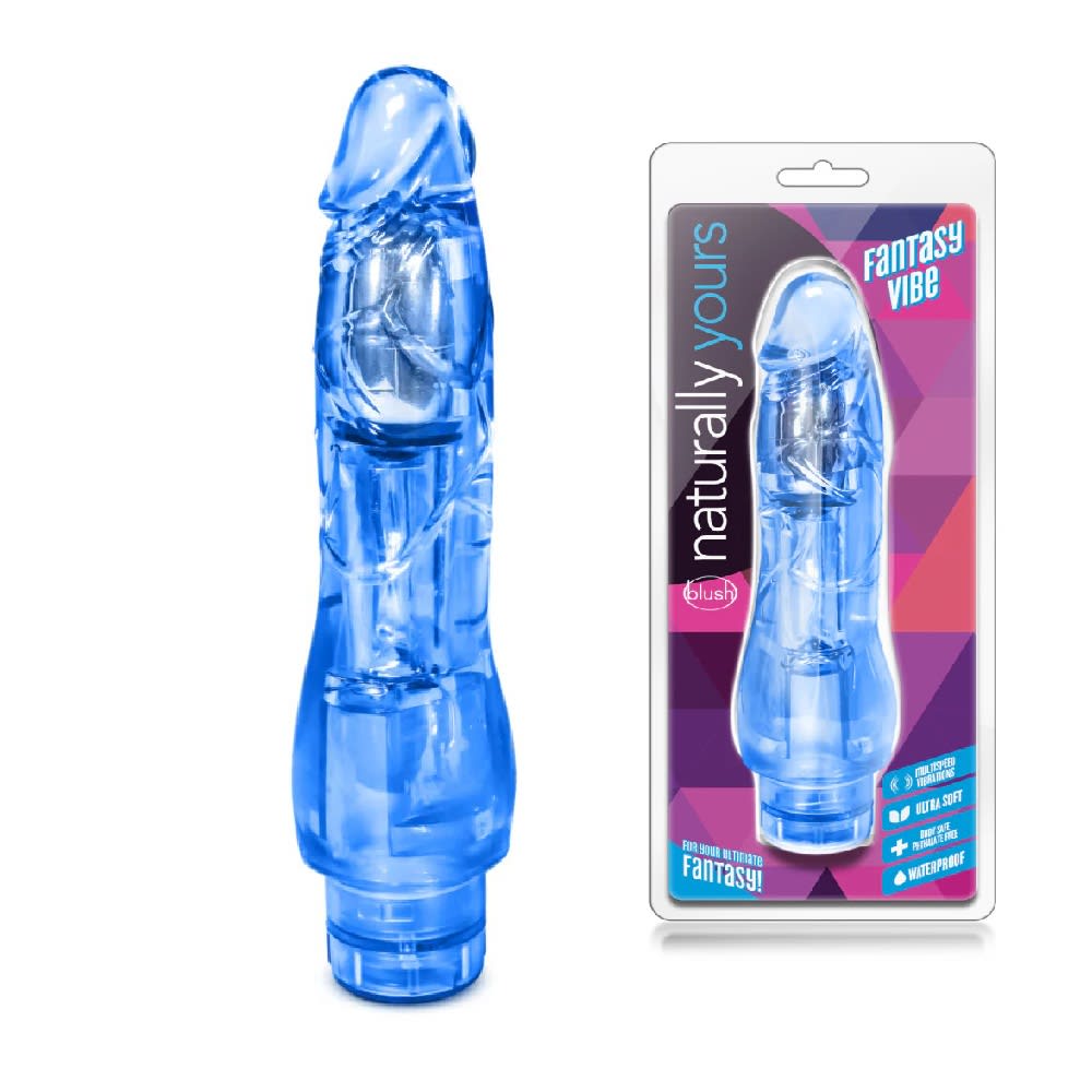 Vibrador jelly Fantasy vibe azul 18 cm4
