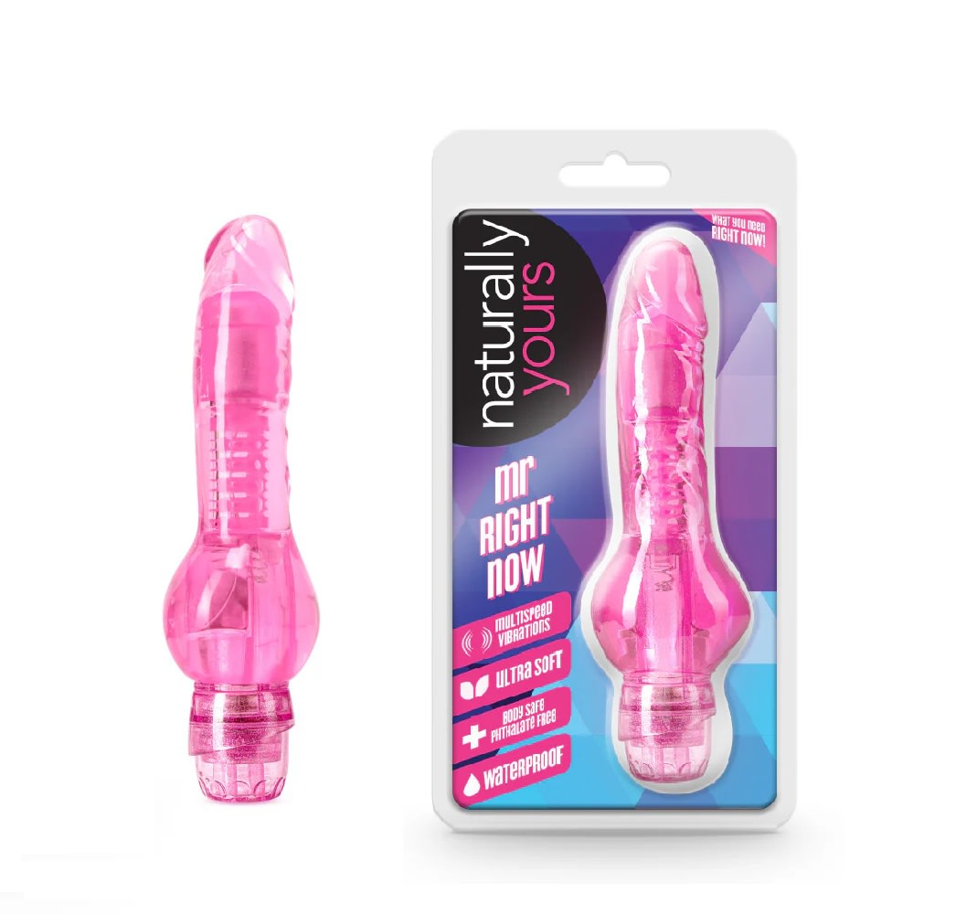 Vibrador jelly Mr. Right Now rosado 14.5 cm4