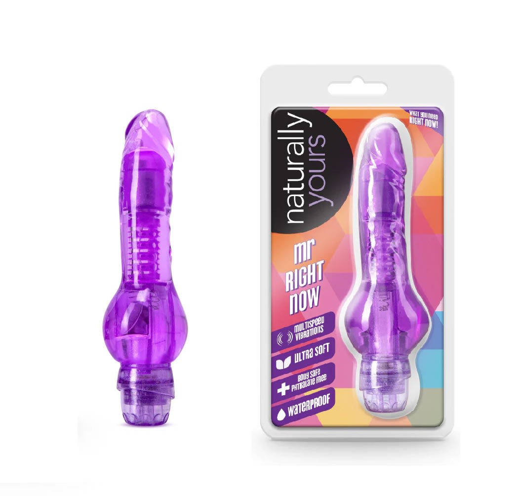 Vibrador jelly Mr. Right Now morado 14.5 cm4