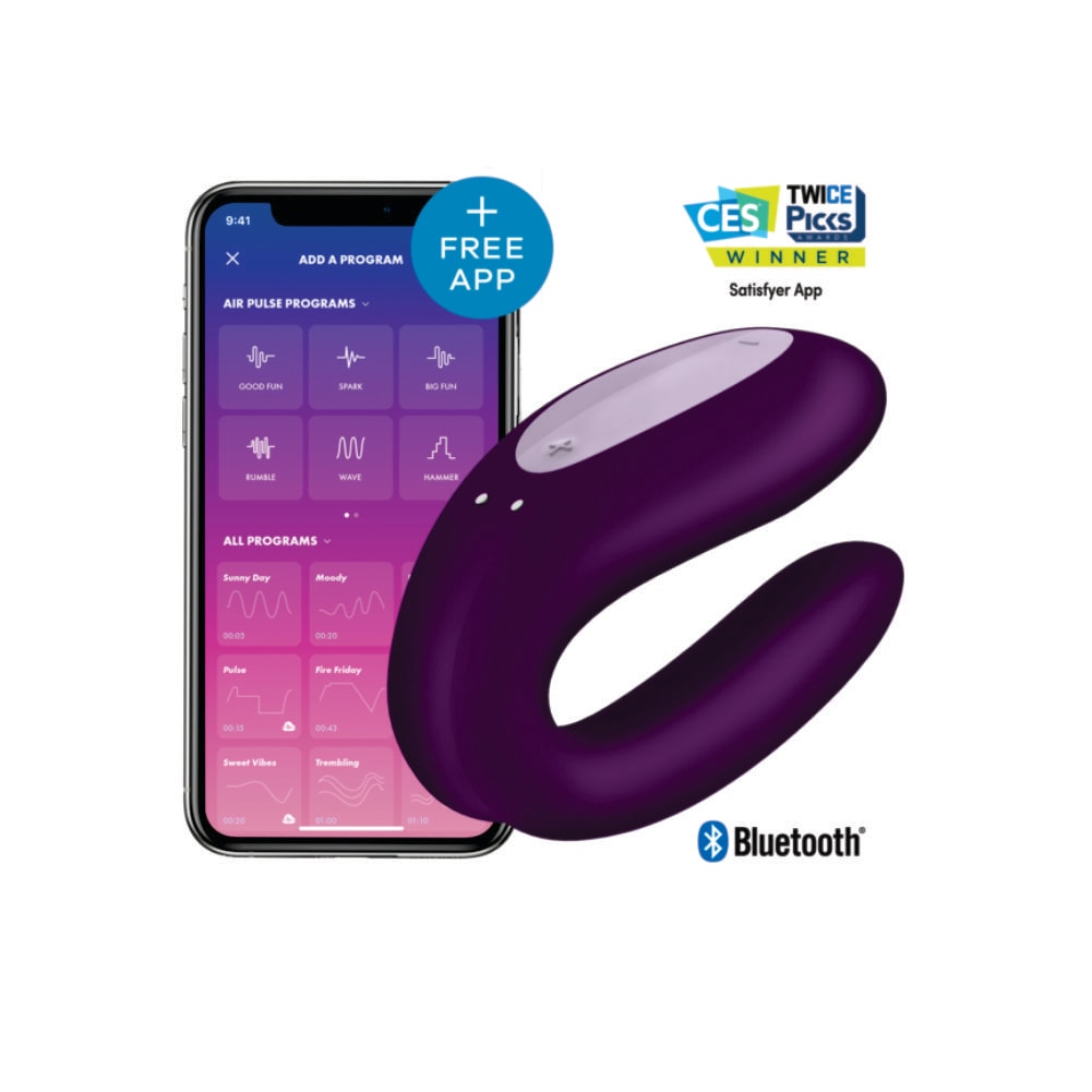 Vibrador de pareja con APP Double Joy Satisfyer Morado - Recargable1