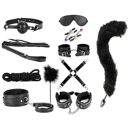Kit bondage 10 piezas erótica cola de zorro1