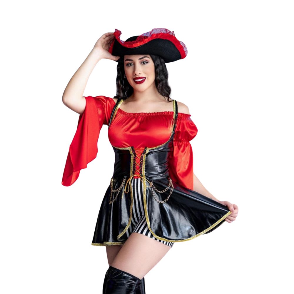 Disfraz Pirata Rojo y Negro1