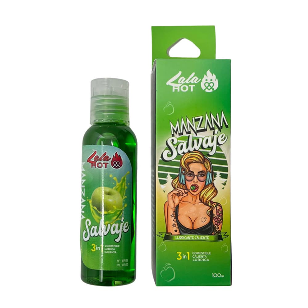 Lubricante comestible Lala hot manzana verde1