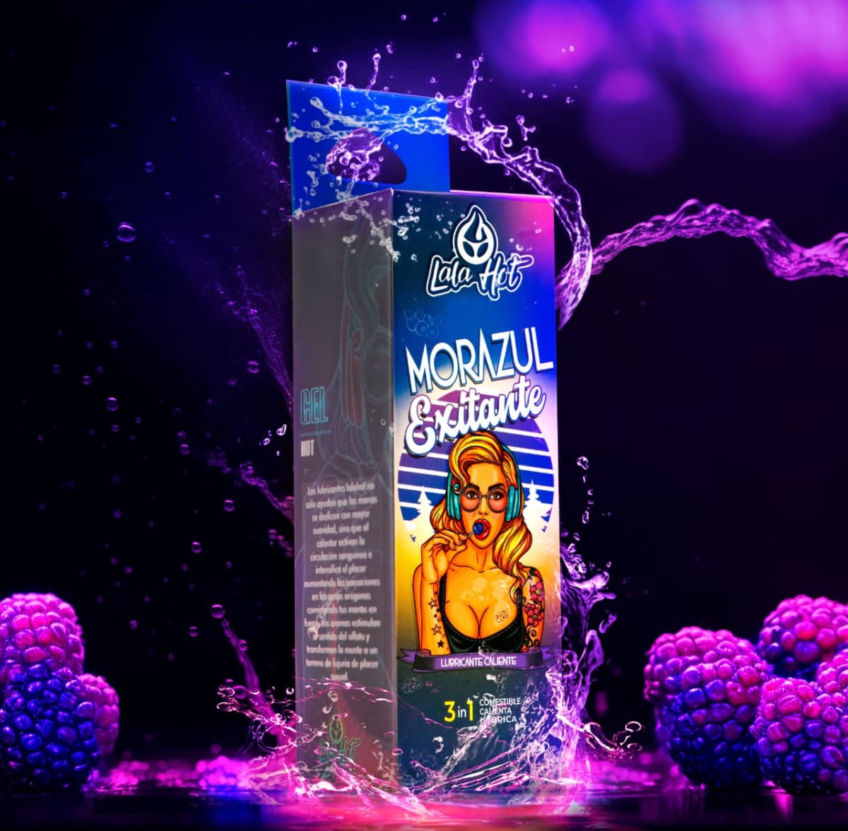 Lubricante comesible Lala Hot Mora azul2