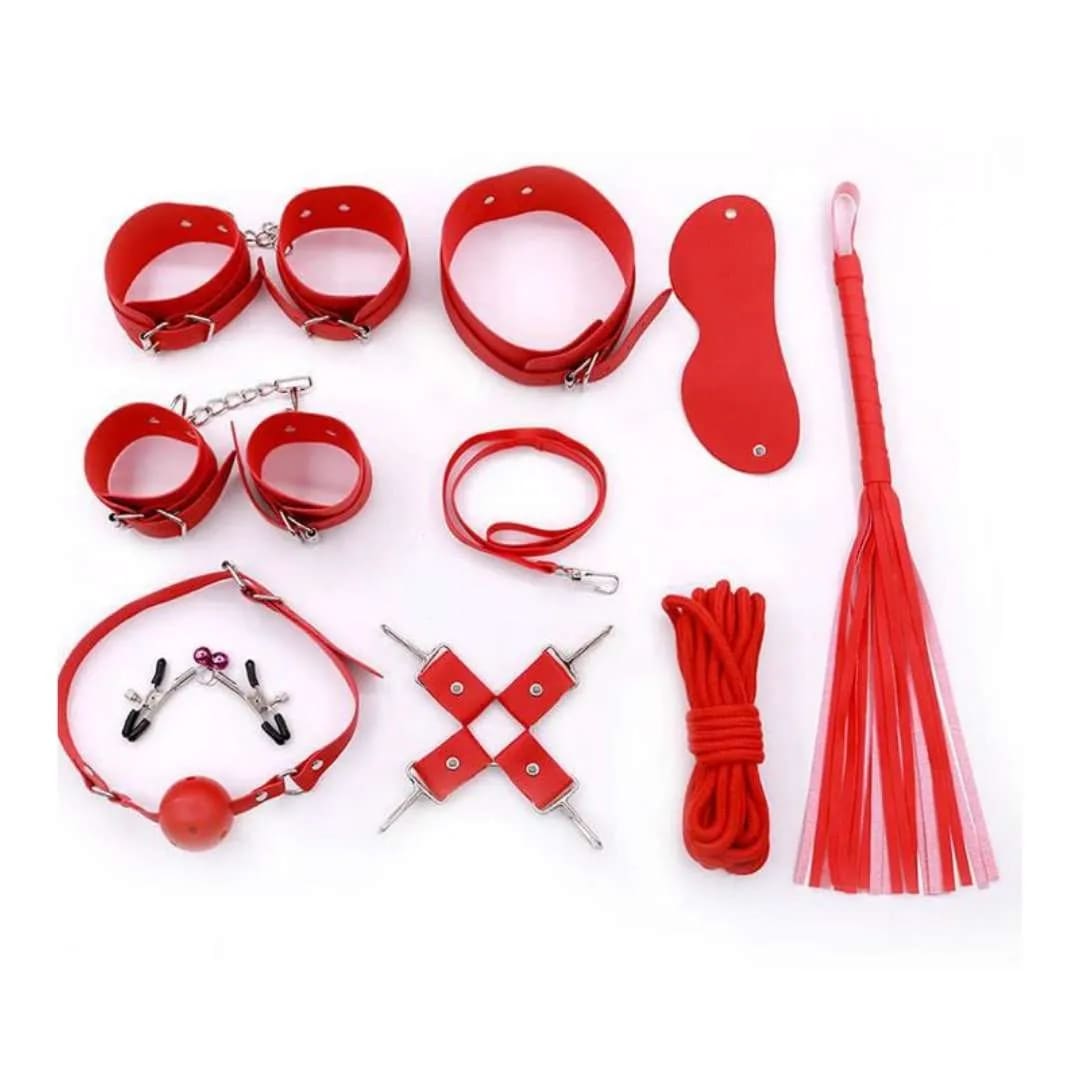 Kit bondage 9 piezas rojo2