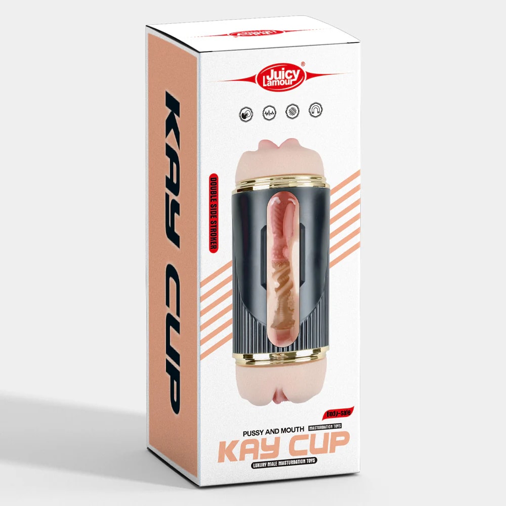 Masturbador doble cara con vibrador recargable1