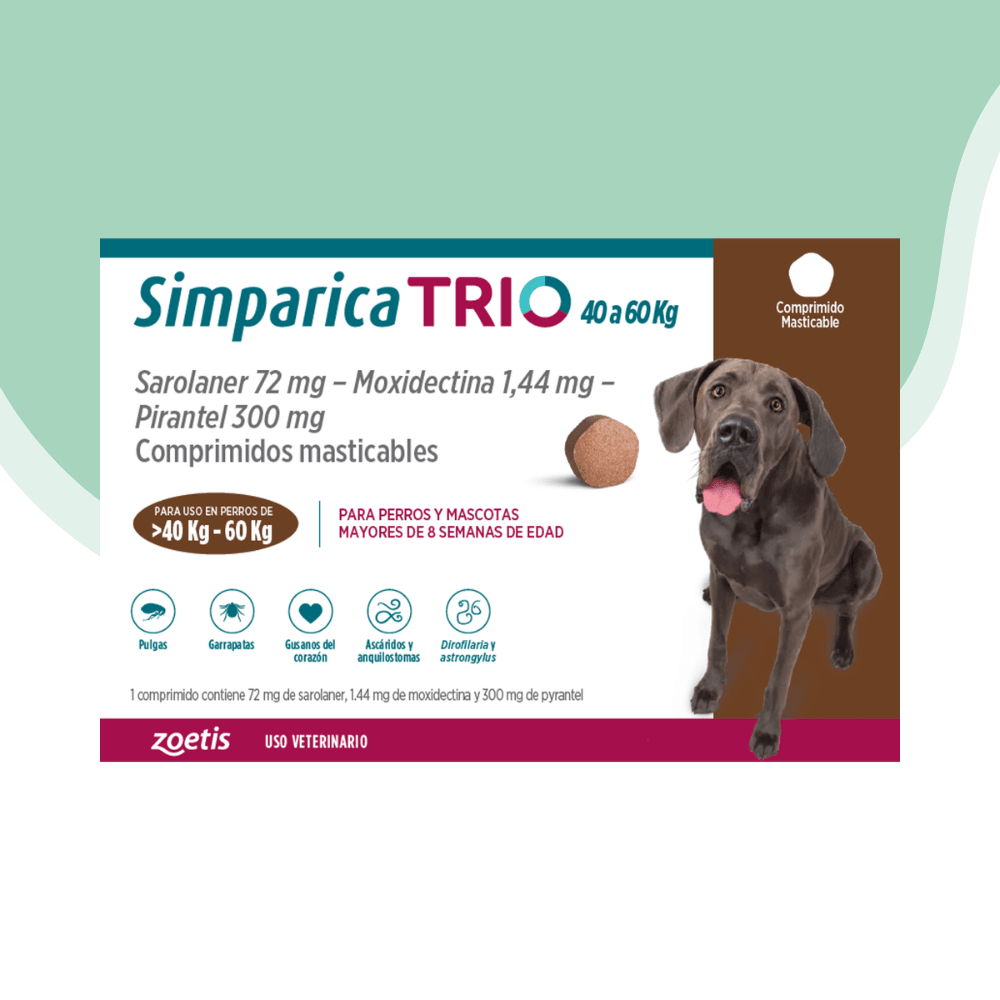 Simparica trio antip. Interno y externo perro 40 - 60 kg | superfelines