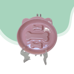 Plato alimentación lenta ceramica forma de hueso