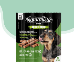 Naturalistic perro jerky pato 5 stick