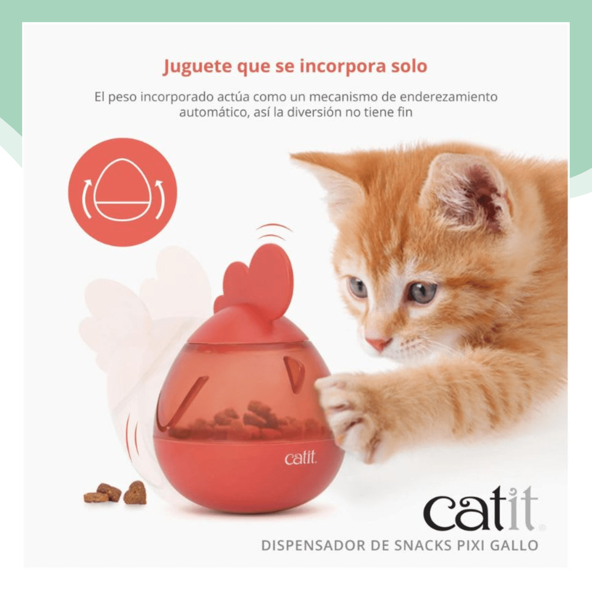 Catit pixi gato dispensador de golosina gallo2
