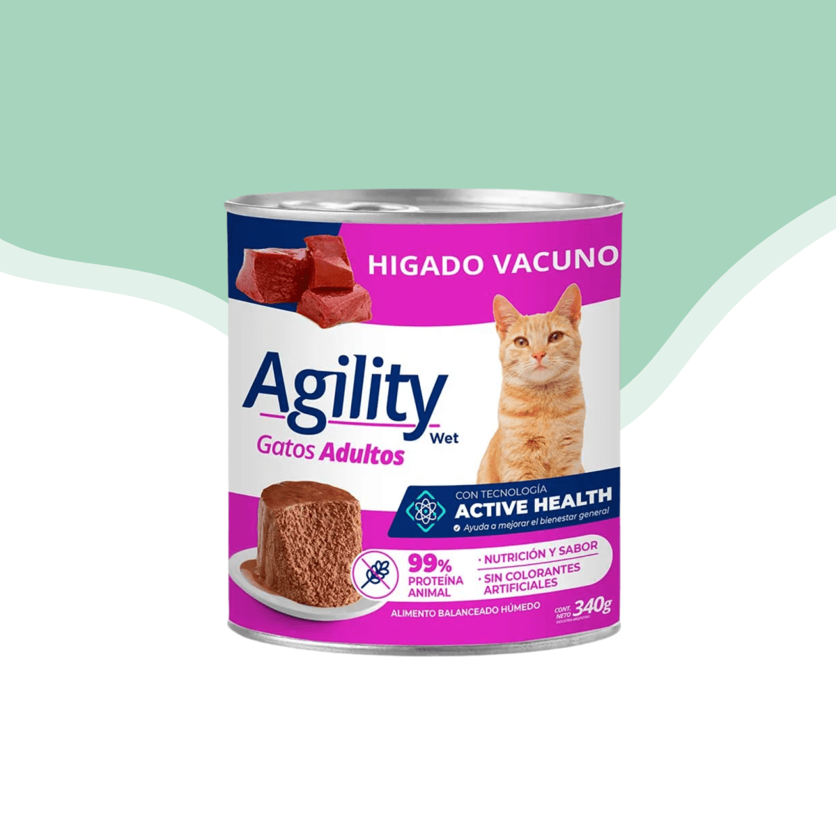 Lata Agility gato adulto higado vacuno 340 gr1