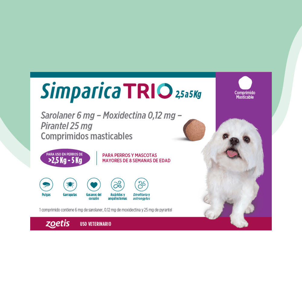 Simparica trio antip. Interno y externo perro 2.5 - 5 kg1
