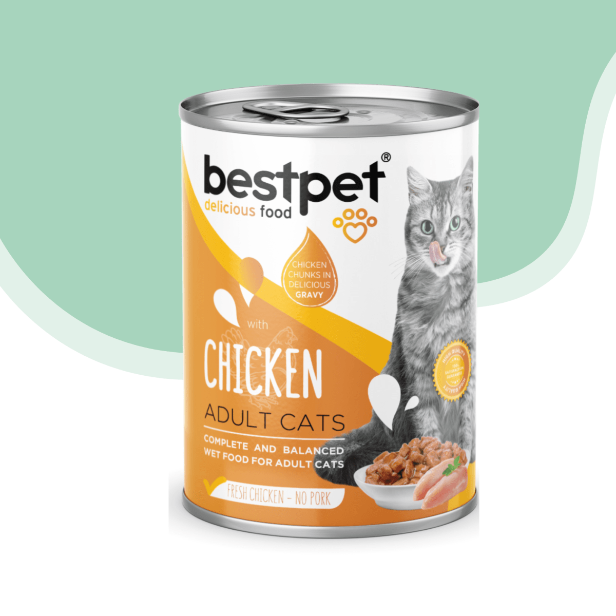 Lata bestpet gato adulto trozos de pollo 400 gr1