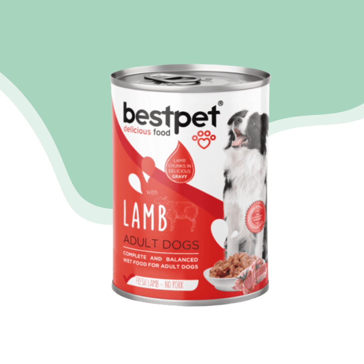 Lata bestpet perro adulto trozos de cordero 400 gr1