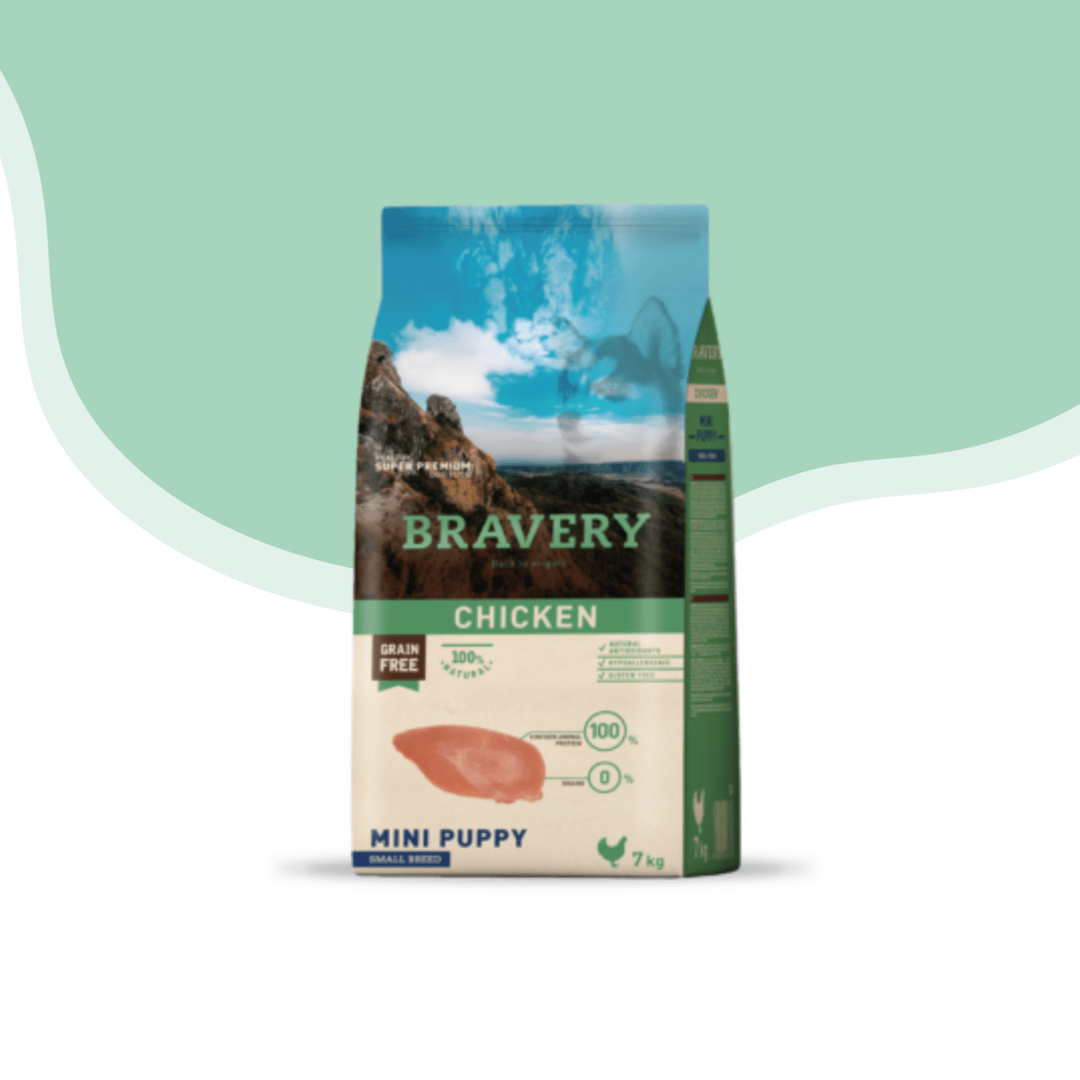 Bravery perro mini cachorro pollo1