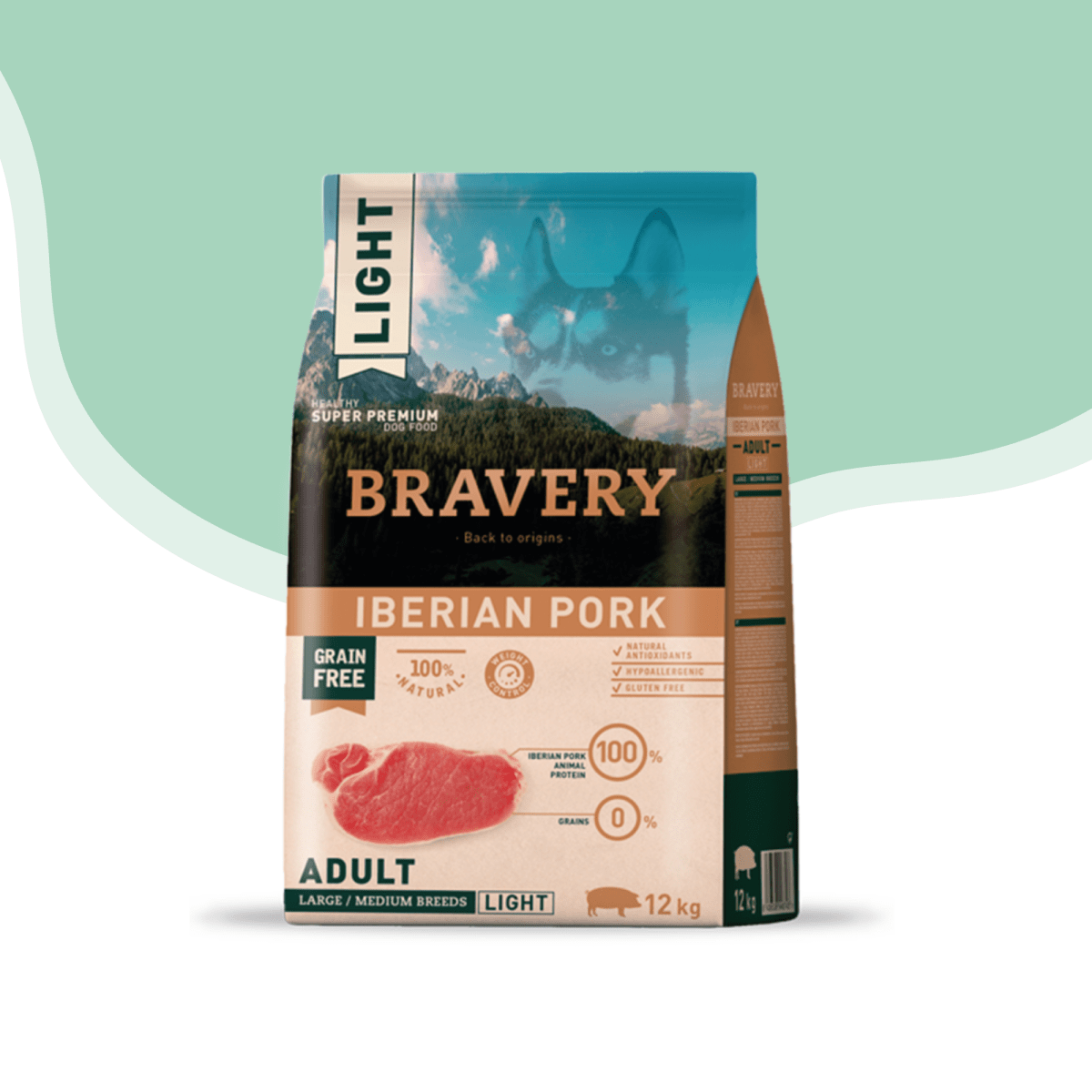 Bravery perro medium large light Iberian pork 12 kg1