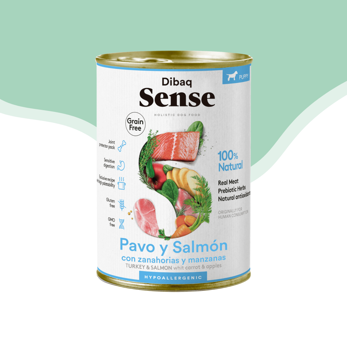 Lata sense perro cachorro pavo y salmon 380 gr1