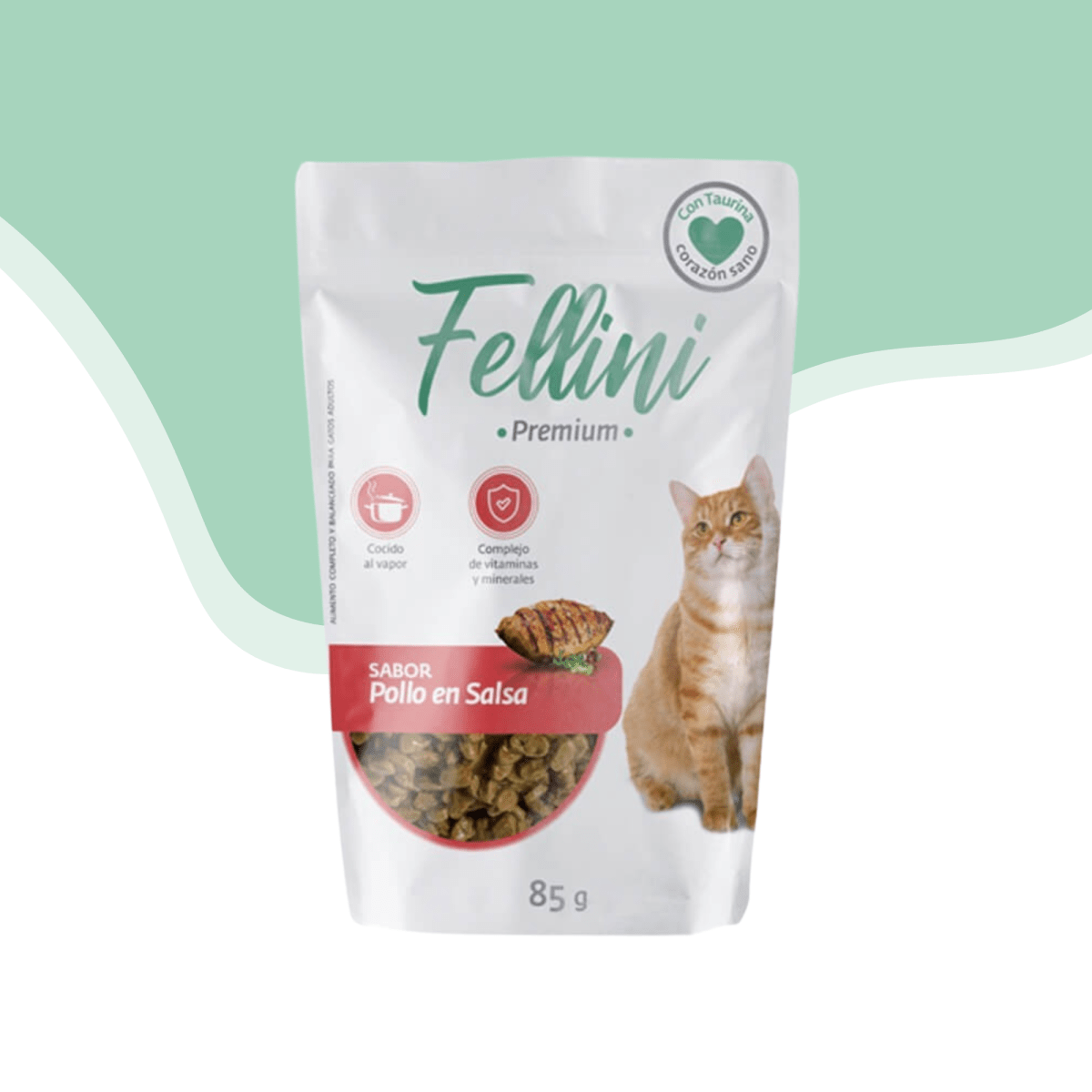 Fellini gato pollo en Salsa 85 gr1