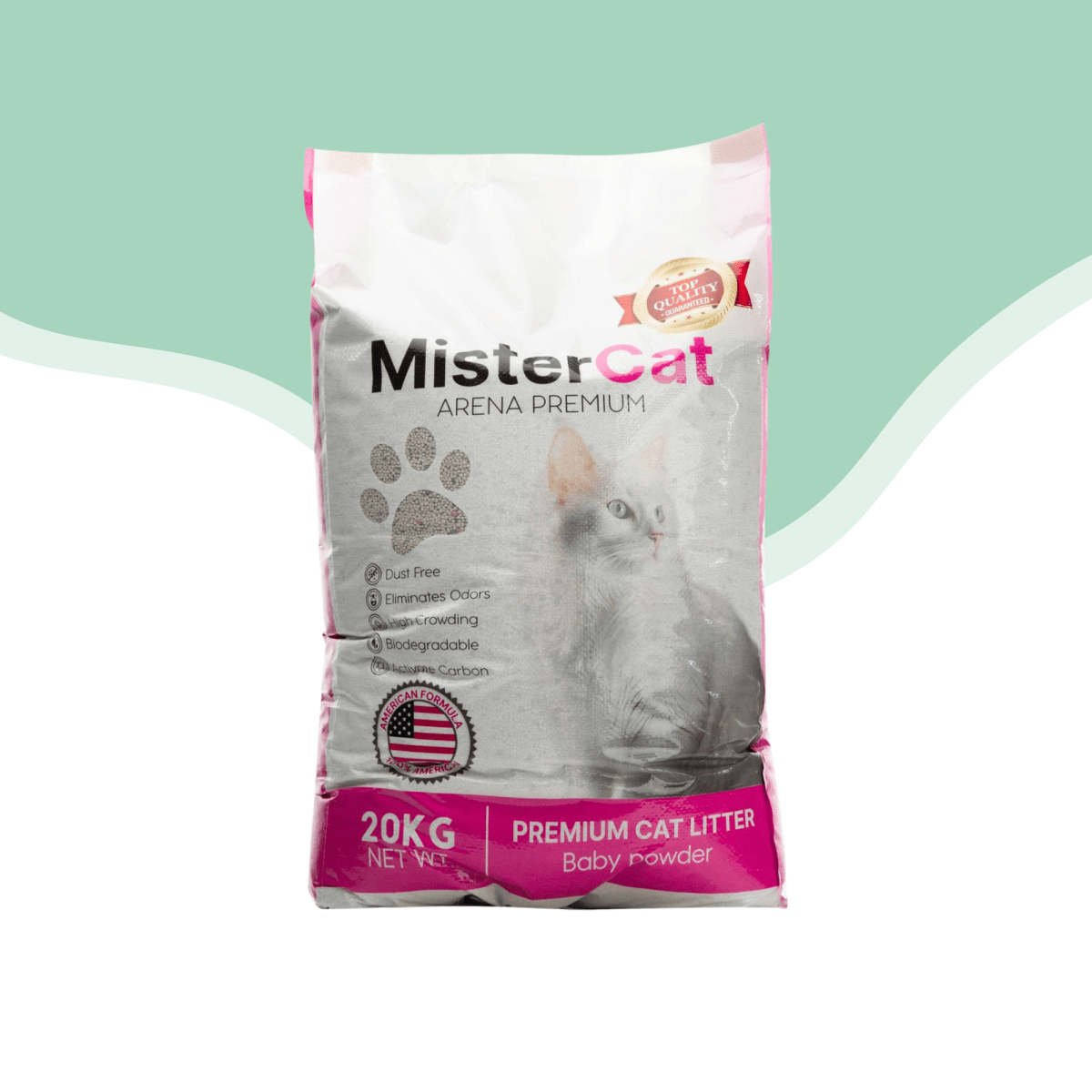 Arena sanitaria mistercat talcobebe 20 kg1