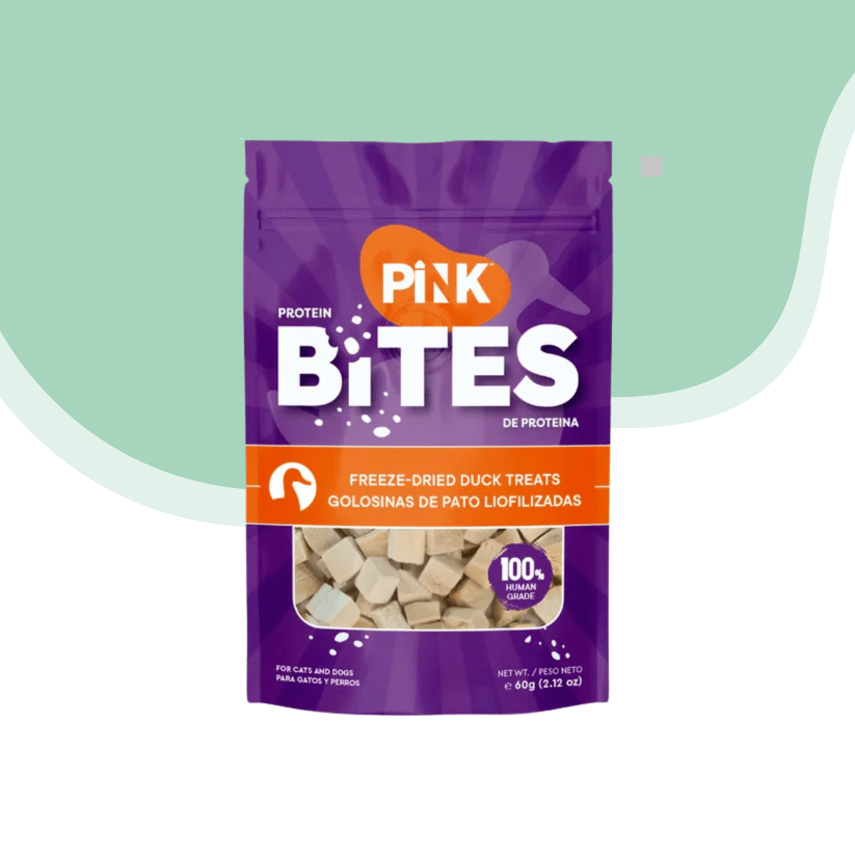 Pink bites pato snack para perros y gatos 60 gr.1