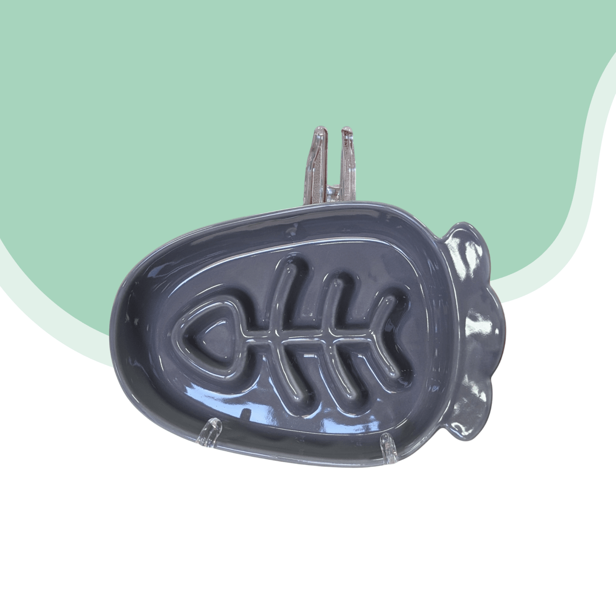 Plato alimentación lenta ceramica forma de pez1