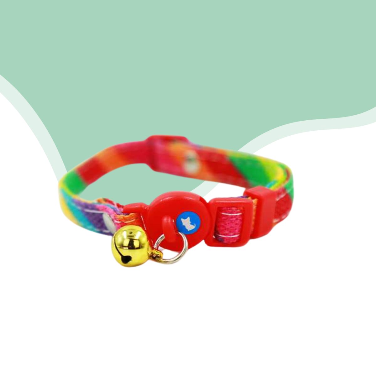 Collar gato color arcoiris talla unica1