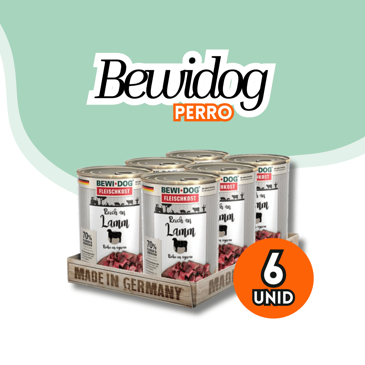 Lata Bewidog perro cordero 400 gr2