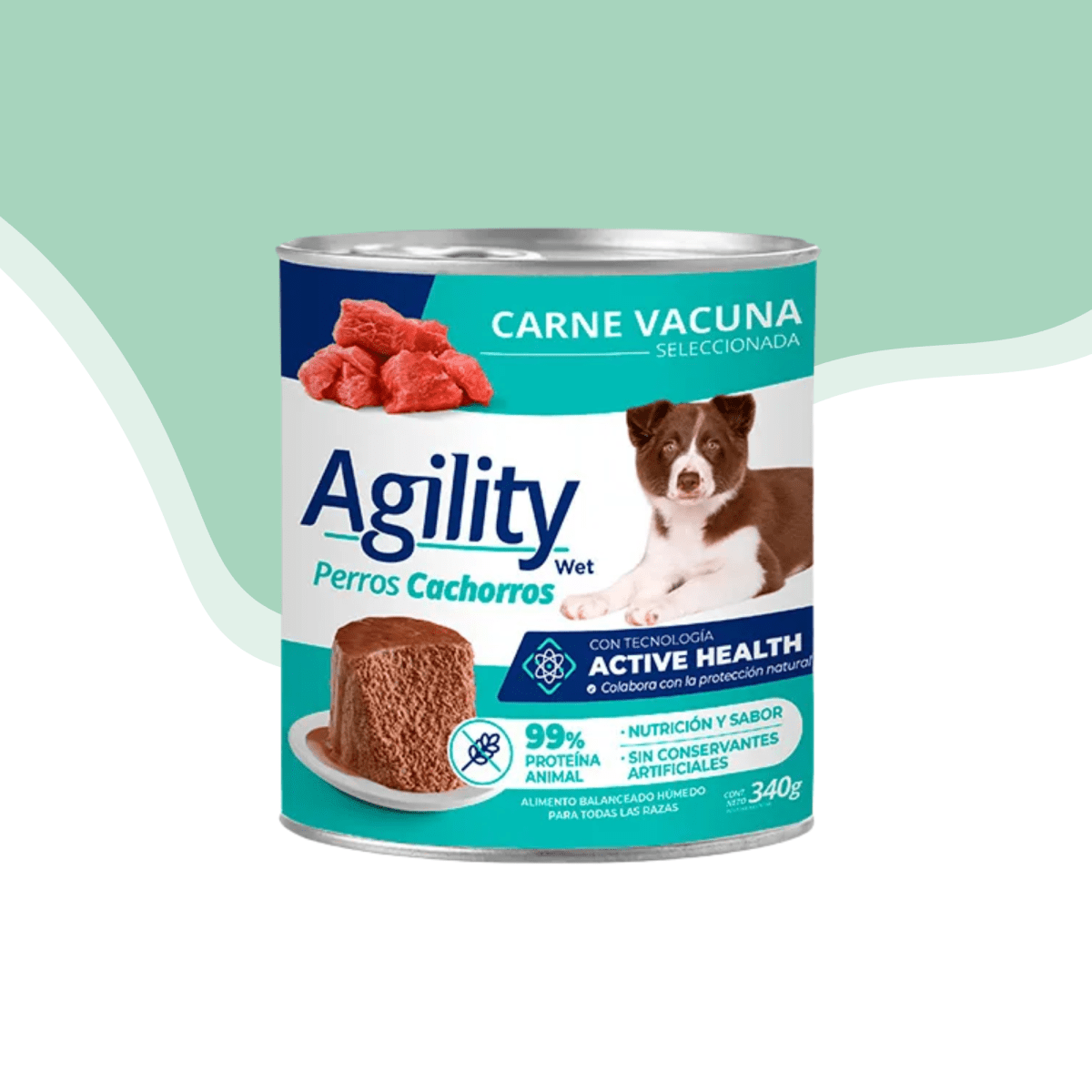 Lata Agility perro cachorro vacuno 340 gr1
