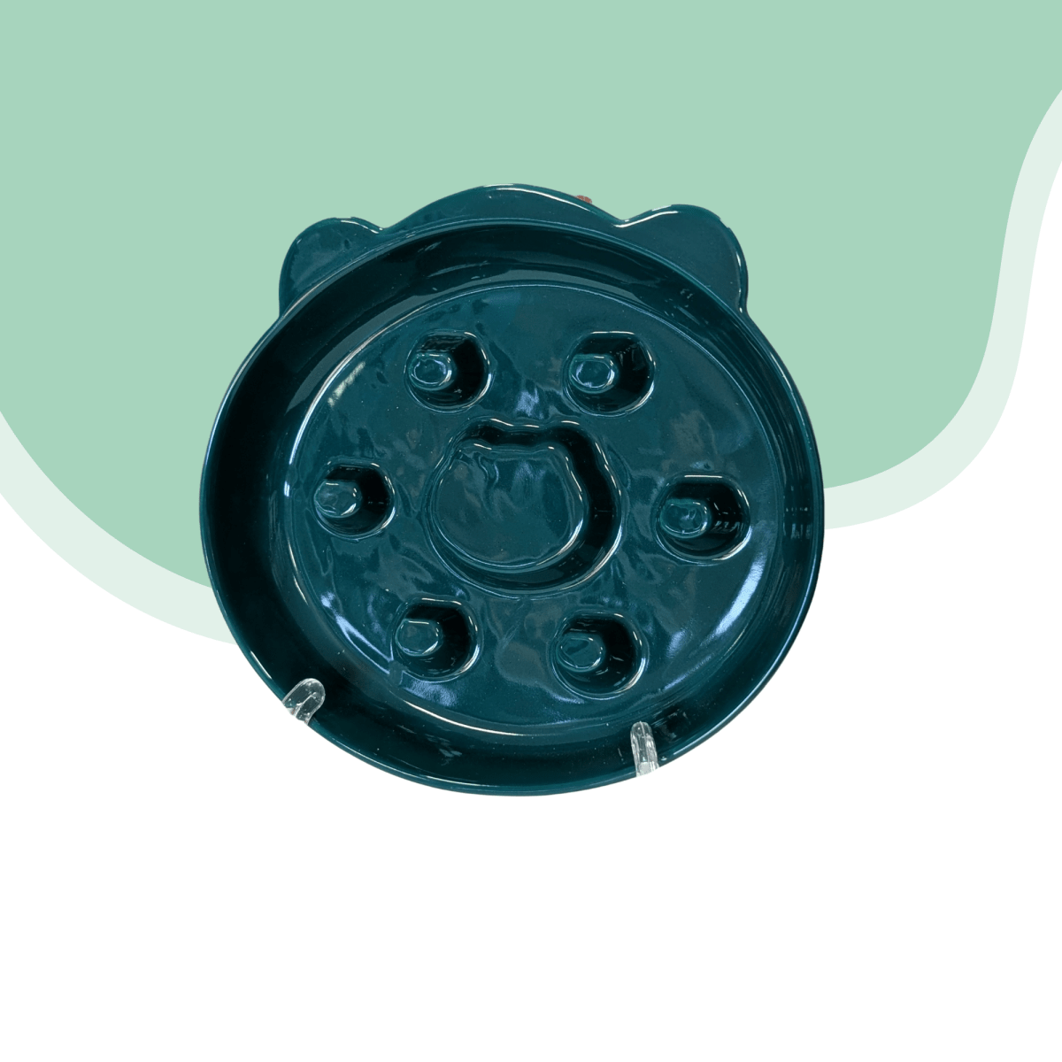 Plato alimentación lenta ceramica forma de gato1