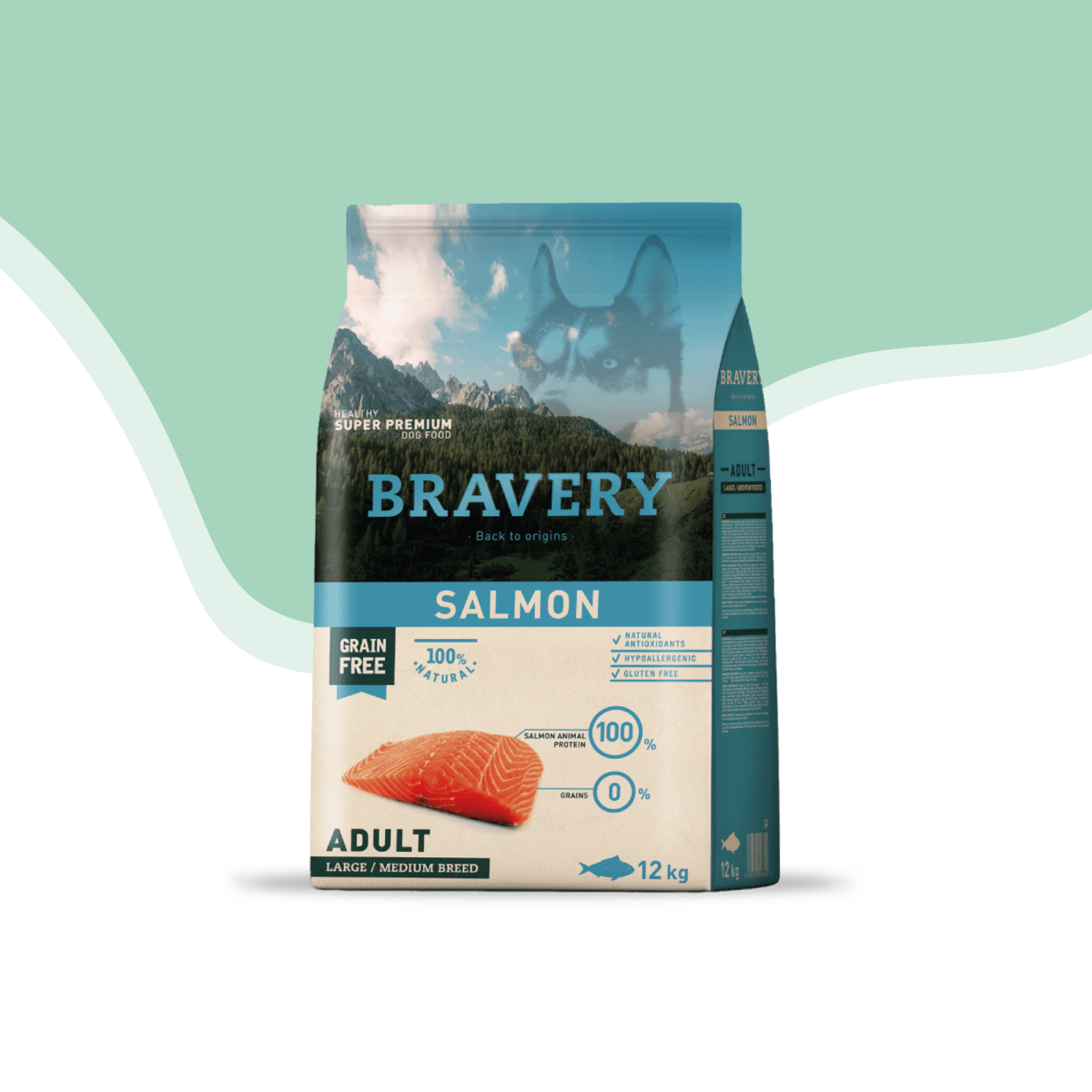 Bravery perro medium large adulto Salmon 12 kg1
